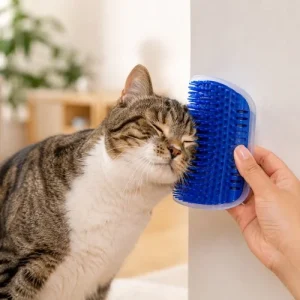 Escova Massageadora Para Gatos com Catnip – Azul