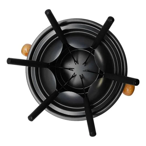 Conjunto De Fondue Para 6 Pessoas Com Garfos 11 Peças – Preta