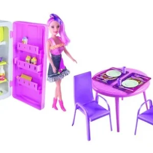 Conjunto Copa Cozinha Geladeira com Boneca – Rosa