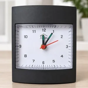 Relógio de Mesa Quadrado 10cm  – Preta