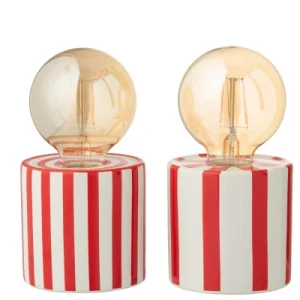 CANDEEIRO MESA VERMELHO E BRANCO