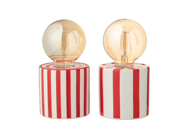 CANDEEIRO MESA VERMELHO E BRANCO