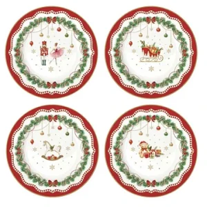 CONJUNTO 4 PRATOS SOBREMESA MAGIE DE NOEL