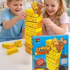 Conjunto 20 Blocos De Queijo Cheese Stack Torre Empilhamento
