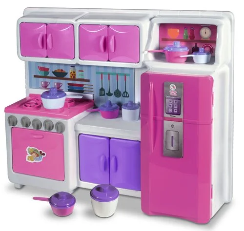 Mini Cozinha Fogão Geladeira e Armário