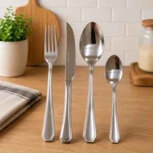 Conjunto de Talheres com 24 Peças em Inox