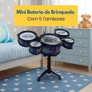 Mini Bateria de Brinquedo com 5 Tambor – Sortida