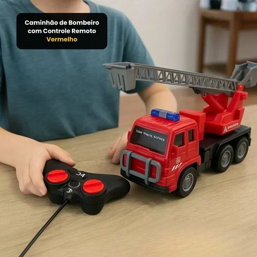 Caminhão de Bombeiro com Controle Remoto – Vermelho