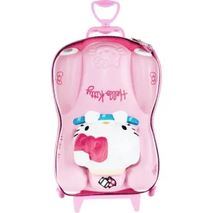 Mala Infantil Hello Kitty 3D com Rodinhas – Rosa
