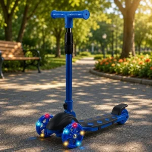 Patinete Infantil 3 Rodas e com Luz LED – Azul