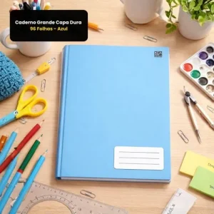 Caderno Grande Capa Dura 96 Folhas – Azul