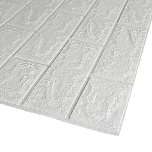 Placa Decorativa Papel de Parede Texturizado Branco