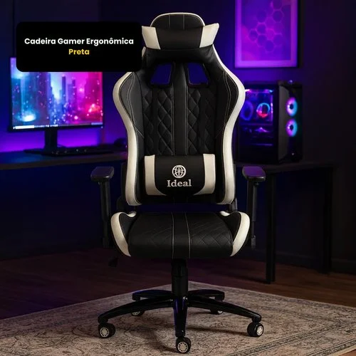 Cadeira Gamer Ergonômica – Preta