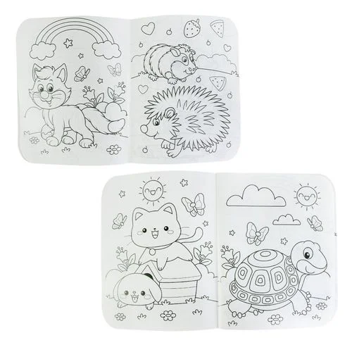 Livro para Colorir Infantil com Caixa de Giz de Cera 6 Unidades – Sortido