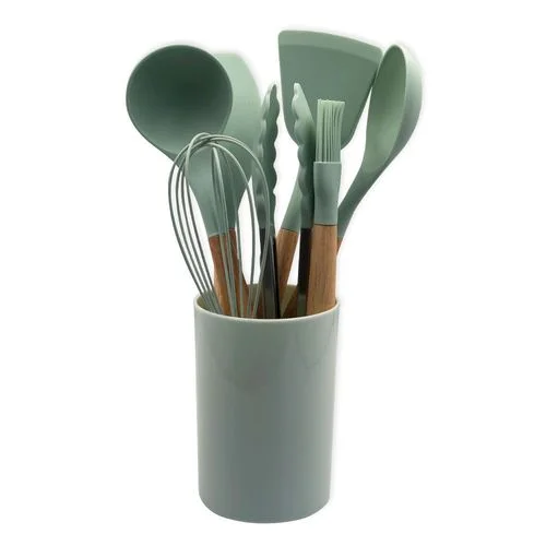 Conjunto de Utensilios Silicone 8 Peças – Verde