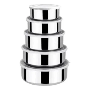 Conjunto 5 Potes Herméticos Bavaria Com Tampa – Inox