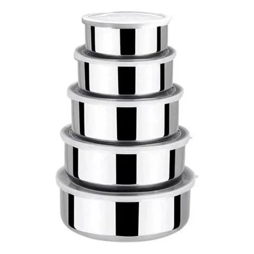 Conjunto 5 Potes Herméticos Bavaria Com Tampa – Inox