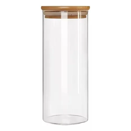 Pote de Vidro Hermético com Tampa de Bambu – 1500ml