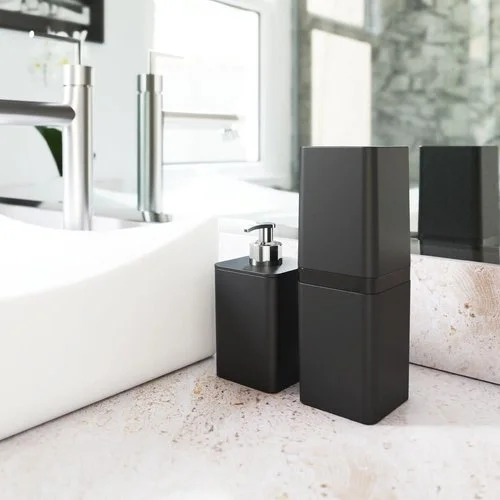 Kit Porta Escova e Dispenser para Sabonete – Preta