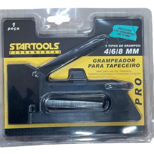 Grampeador Para Tapeceiro com 100 Grampos de 8mm – Preta