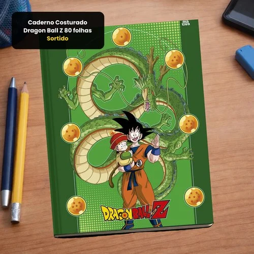 Caderno Costurado Dragon Ball Z 80 folhas – Sortido