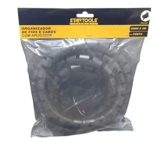 Organizador de Fios e Cabos com Aplicador 20mmx2m – Preta