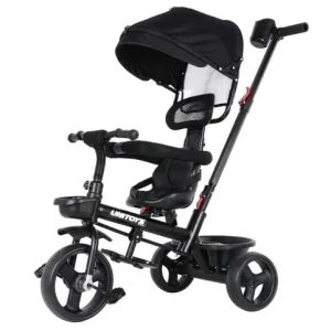 Triciclo Com Empurrador Confort Preto