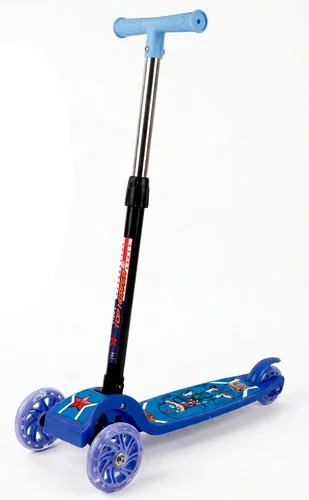 Patinete Herói Capitão Infantil 3 Rodas e com Luz LED – Azul