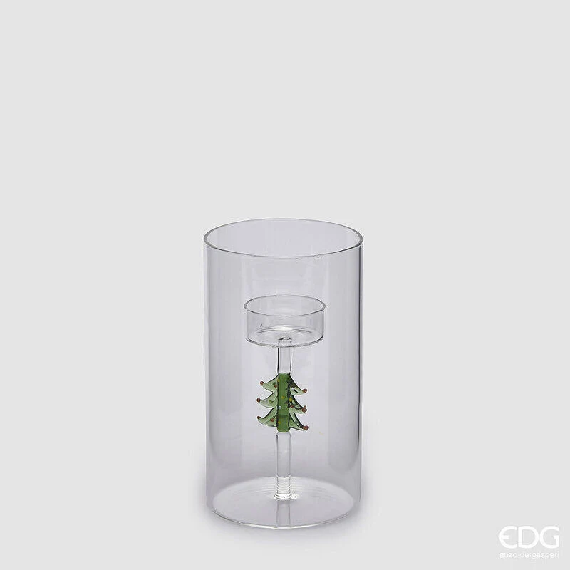 PORTA VELA COM PINHEIRO CILINDRO VIDRO