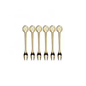 SET DE 6 GARFOS KISS DOURADO