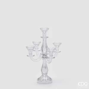 CANDELABRO EM VIDRO 5 BRAÇOS