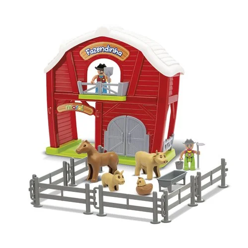 Brinquedo Fazendinha 21 Peças – Vermelha