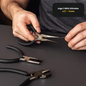 Jogo 3 Mini Alicates 4,5” – Preta