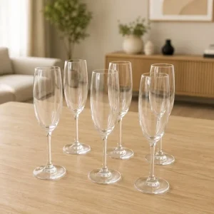 Jogo de 6 Taças para Espumante Sidera Cristal 220 ml