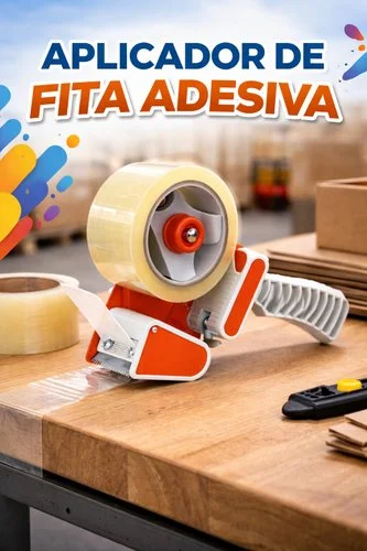 Aplicador Para Fita Adesiva Com Suporte em Plástico e Metal