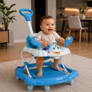 Andador Infantil com Empurrador Interativo – Azul