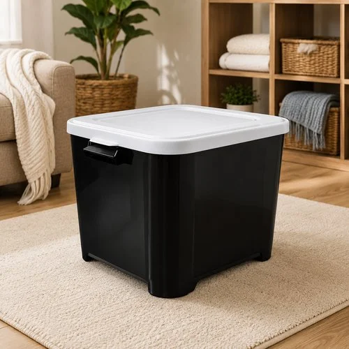Porta Ração Container Até 15kg Pote Preto