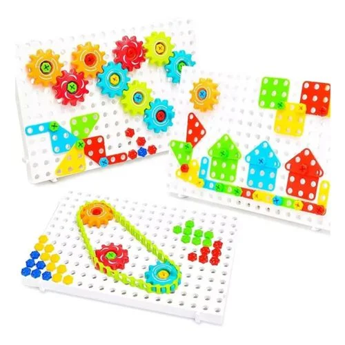 Kit Ferramenta Infantil Quebra Cabeça Engrenagem 98pc