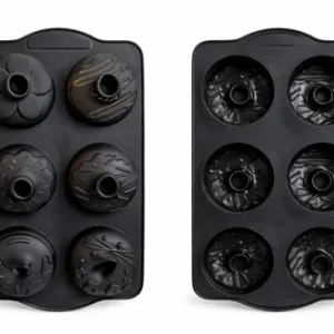 Forma 6 Cavidades Silicone Donuts Antiaderente Assadeira Molde Bolo Cozinha Resistente